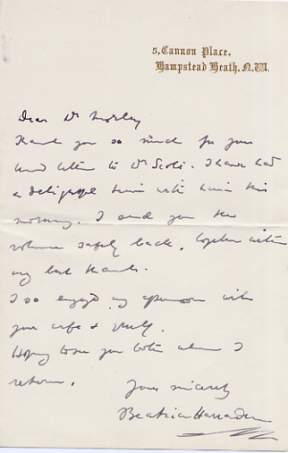 The image shows one letter only.