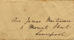 Illustration shows the front of the envelope